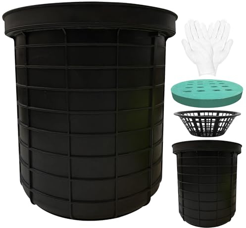 Large Catch Basin for Drainage with Debris Basket,Catch Basin with Fiber Glass Grate (18.5x19.7x15.3 in)
