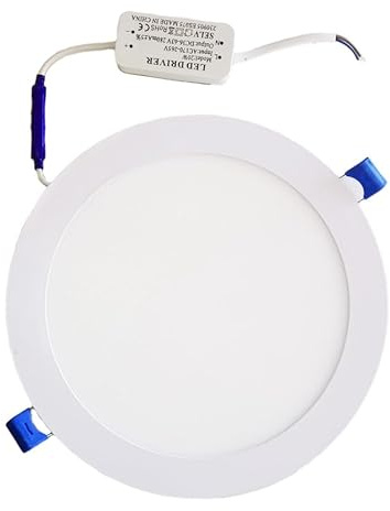 Leduni® Plafonnier LED rond en aluminium, 20 W 2 000 lm 120° IP20 225 mm, partie encastrable 205 mm Lot de 2 Lumère blanc froid 6000 K