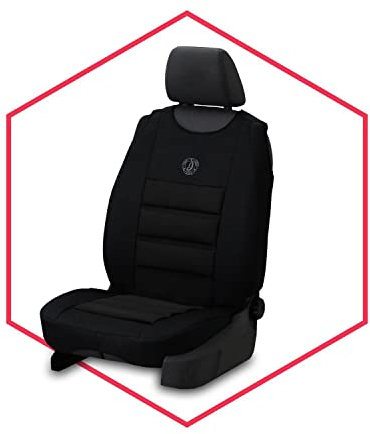 Saferide | Sitzauflage Auto Vordersitze Autositzmatte Wasserdicht Autositzbezug Fahrersitz Universal Sitzschutz Velourlederimitat Schwarz für Airbag geeignet 1 Autositz Vorne