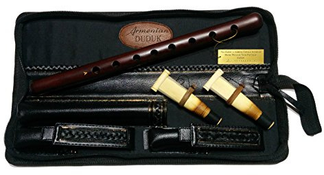 Armenian Duduk Pro aus Aprikosenholz, 2 professionelle Schilfblätter, Lederetui, Spielanleitung und gratis Geschenkflöte, armenisches handgefertigtes Holzbläserinstrument, Oboe, Balaban