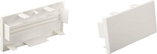 CabCom Zubehör für PVC Kabelkanal Kabelleiste Kabelschacht Brüstungskanal Endstück 110 x 60 mm weiß