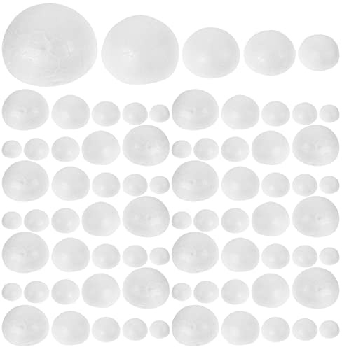 STOBOK 150 Stück Halbkreisförmige Schaumstoffbälle Zum Basteln Leere Schaumstoffkugeln Für DIY-Projekte Bemalen Kleben Und Schneiden Für Weihnachtsbaum Partys Und Kinderbasteln 0.79X0.79X0.39In