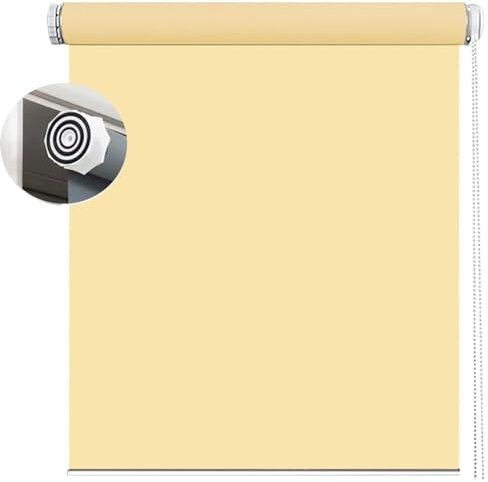 Rollo für Fenster Ohne Bohren 90 x 120 cm Sichtschutz, Lichtschutz, Seitenzugrollo Fensterrollo Inkl. Aller Montage-Teile für Fenster und Türen, Beige