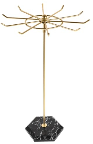 Halskettenständer Aus Metall Drehbares Display Mit Ohrringhalter Dekorativer Schmuckständer Schmuck-organizer Für Zuhause -finish