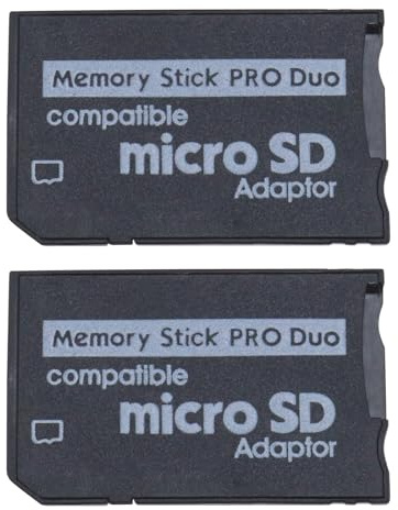 2pcs Micro SD to Pro Duo Memory Card Adapter Card Slot Riser Adapter Memory Card Holder Adapter Compatible with Sony Cameras PSP Console 1000 2000 3000