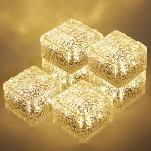 MLKNK Solar Brick Lights-Outdoor Solar Lights for Yard-Solar Brick Landscape Path Light 6 Pack LED Light Brick Garden Decor for Pathway Patio Walkway Backyard Decoration, DS-XBZ-1-1-1 | Solar Brick Landscape Path Light for Pathway Patio Walkway Backyard Decoration