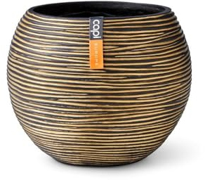 Capi Europe - Vase Boule Rib - 22x18 - Or - Ouverture Ø22 - Pot intérieur et extérieur - BOFGB103