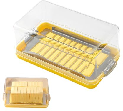 usefulbeauty - Mantequilla, guardián de mantequilla de queso | Caja de rebanar la mantequilla con tapa de silicona para un fácil corte y almacenamiento