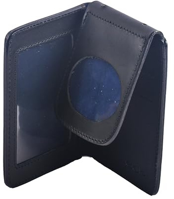 COP® Dienstausweismäppchen, Leder, schwarz (Version 1: Scheckkartenformat, ovales Fenster)