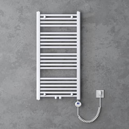 doporro Elemento Riscaldante per Radiatore da Bagno 600 W con Interruttore | Colore Bianco, Acciaio al Carbonio, Potenza 600 W, Interruttore di Funzionamento, Installazione Verticale, Montaggio a Parete