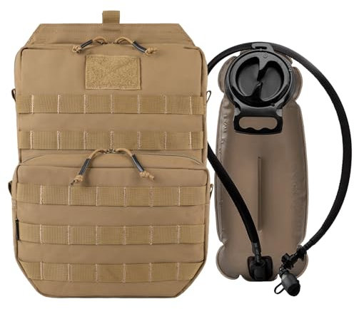 VOTAGOO GEAR Taktischer Molle-Trinkrucksack mit 3 l Innenblase, leichter Wasserspeicherbeutel für Molle-Weste, Rucksack, Wandern, Jagd
