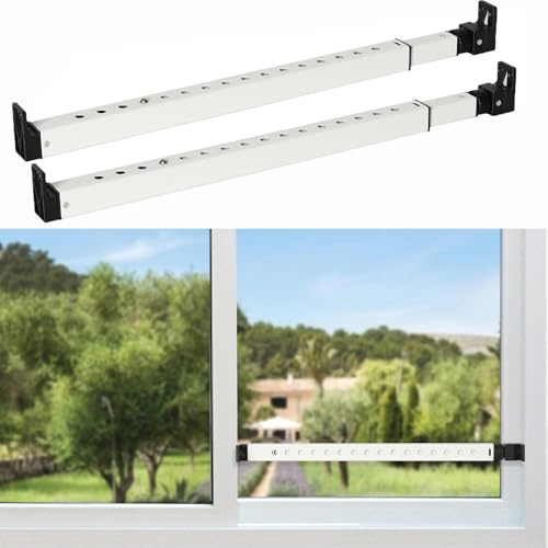 2-Section Upgrade Window Security Bar 2 Pack with Child-Proof Anti-Lift Lock, Easy Install for Single Hung Windows or Narrow Patio Doors, Extendable (16-7/8 to 29-7/8), 2 Pack