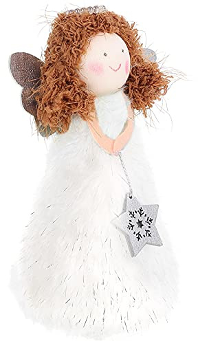 Weihnachtsbaumspitze Engel, kreativer Engel, Weihnachtsbaumspitzen, Heimdekoration, Weihnachtsbaumschmuck für den Innenbereich, Off-Eis, Neujahr, Feiertage, Baumschmuck (weiß)