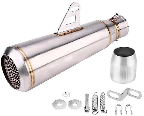 Brilluxa 51 mm Universal Motorrad modifizierter Auspuffschalldämpfer für KAWASAK!! H0nda Ya.maha Suzuk! Motorrad-Slip-On-Schalldämpfer-Endrohrbaugruppe (Alles aus Titan)