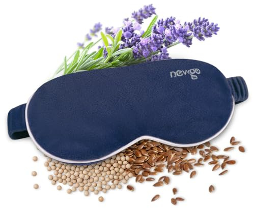 NEWGO Heated Eye Mask for Dry Eyes, Warm Compress for Blepharitis, Blue | Moist Heat Mask, 100% Natural Filling, Washable and Reusable, Microwavable Hot Compress for MGD, Chalazion and Styes