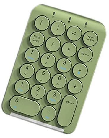 Jrifedptry Tastierino numerico senza fili Bluetooth tastiera numerica rotonda 22 tasti tastiera numerica ricaricabile (verde)