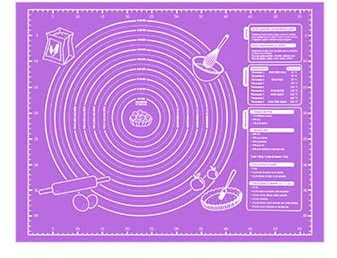 ZYHUI Baking Mat Large and Thick Pastry Mat with Scale Food Grade Non-Stick Pastry Mats for Rolling Dough Cookies Baking Sheet (Purple, S)