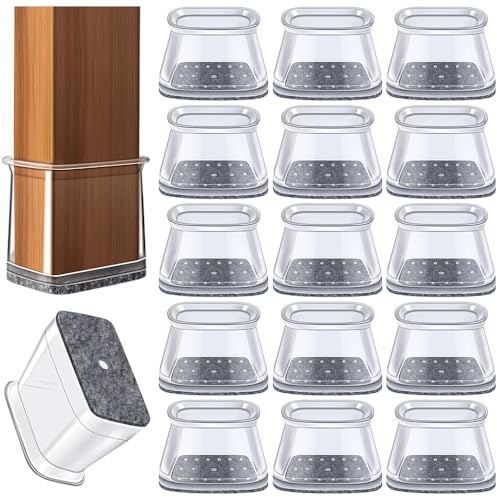 32Pcs Chair Leg Floor Protectors, Rectangular Protectors For Furniture Legs, Furniture Sliders, Silicone Chair Leg Caps For Protecting Hardwood Floors(Extra Large Fit Length:50-64mm,Width:25-38mm)