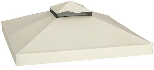 Outsunny Tetto di Ricambio per Gazebo 3x3 m a 2 Livelli Crema