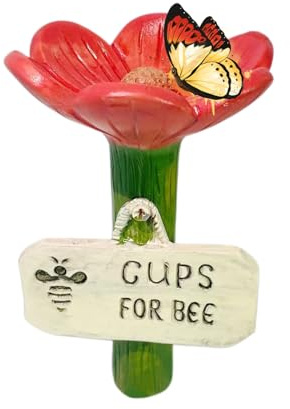 Abreuvoir à insectes, abreuvoir pour abeilles sauvages, tasses en céramique en forme de d'abeilles, distributeur de nourriture pour abeilles, distributeur d'eau pour insectes, 6,5 x 11 cm