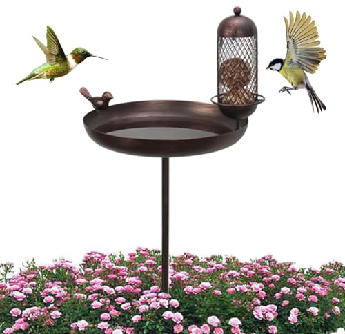 Vogelbad,Dekorative Outdoor Vogelfütterung Schüssel | Stehende Vogelfutter Edelstahl Vogelschüssel Gartendekoration Für Verbesserten Raum