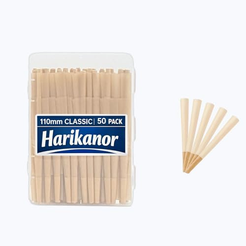 Ungebleicht Cones XXL 50 PCS, Vorgedrehte Hülsen Konisch, Pre Rolled 110mm KING SIZE, Rolling Long Papers Blättchen Longpapers mit Tips
