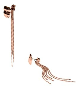 Purelei Allure Ohrringe Damen – Elegante Statement-Ohrringe mit filigranen Ketten – Edelstahl 14K/18K vergoldet oder Silber – 65 mm lang – Minimalistischer Schmuck (Rosegold)