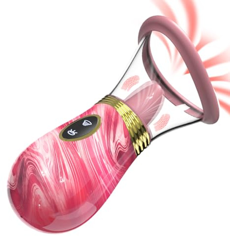 Stimolatore clitorideo e punto G, massaggiatore vibrante e succhiante con 7 modalità di leccamento e vibrazione, giocattolo intimo per donne e coppie (Rosa)
