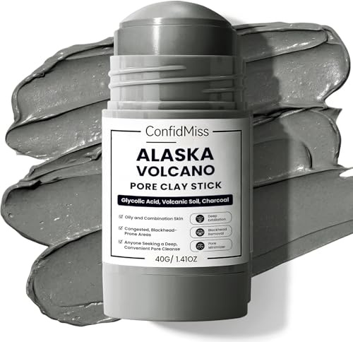 ConfidMiss Clay Face Mask Kaolin Clay Stick Mask for Pores, Deep Cleansing, Blackhead Remover with Centella, Charcoal, Niaciamide, Green Clay Deep Cleanse Stick (Gray)