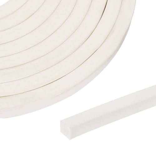 sourcing map 5 Meters Foam Backer Rod, 8x8mm Square Solid Joint Filler, Foam Seal Strip for Caulk Saver, Rope Caulk Cement Crack Filler, White