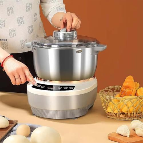 CUTANGELAR Pétrisseur électrique 5 L/7 L avec cuve en acier inoxydable 304, contrôle intelligent du pétrissage et de la fermentation, moteur silencieux, idéal pour la préparation de pain et pizza.(7L)