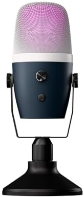 YGBWAOV Microfono USB Professionale da Tavolo con Luce RGB per Registrazione su Computer, Giochi, Canto e Applicazioni in Studio