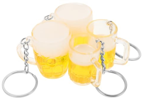 SOESFOUFU 4 Pièces Porte-clés Bière Créatif en Plastique de Verre à Bière Léger pour Fête Accessoire Suspendu pour Décorer Votre Paquet