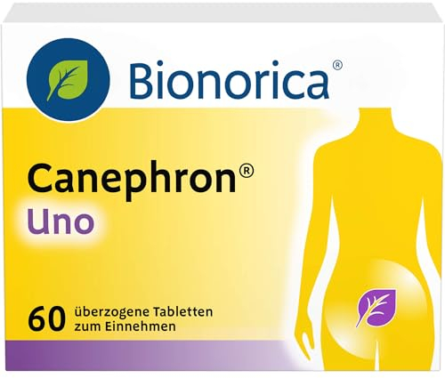 Canephron® Uno – 4-fache Wirkung bei Blasenentzündung*: bei Schmerzen, Krämpfen, Bakterien und Entzündung, mit einzigartiger Heilpflanzen-Kombination, 60 überzogene Tabletten