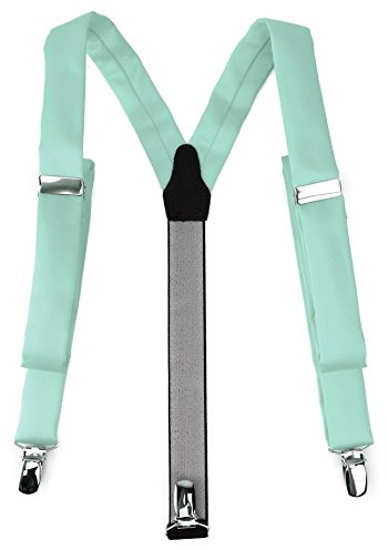 TigerTie schmaler Unisex Hosenträger in Y-Form mit 3 extra starken Clips - einfarbig Uni - hochwertige Verarbeitung in verschiedenen Farben zur Auswahl