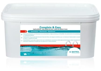 BAYROL Complete & Easy 2,24 kg - Einfache wöchentliche Komplettpflege für den Pool - Desinfektion, Algenverhütung & Klareffekt - 8 vordosierte Doppelbeutel - hygienisch reines Poolwasser