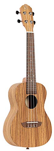 Ortega Guitars Konzert Ukulele Linkshänder – Akustisch – Timber Series – Inklusive Gigbag – Zebrano, Natur (RFU11Z-L)