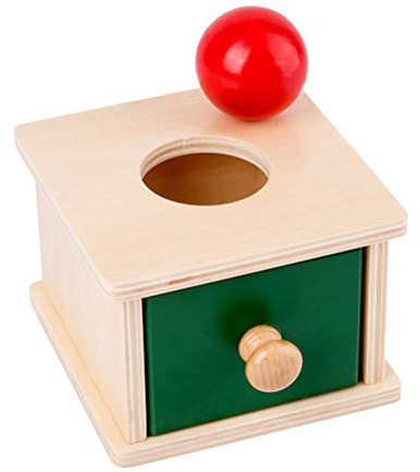STOBOK Montessori Kugelbox Holz Lernspielzeug Für Kinder Hand-Auge-Koordinationsspielzeug Frühe Bildung 4.72X4.72X3.35In 1 X Kinder Lernspielzeug
