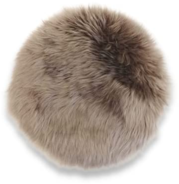 Leibersperger Lammfell Sitzkissen rund Ø 34cm – Echtes Merino Lammfell – rutschfest – Gemütlich und wärmend – Optischer Hingucker – Lange Haltbarkeit (grau)