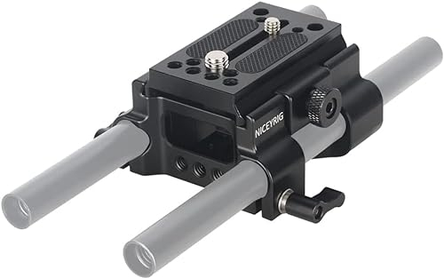 NICEYRIG Plaque de dégagement Rapide pour Manfrotto 577 501 500 701 avec Double Tige de 15 mm pour trépied pour Montage sur l'épaule de 15 mm