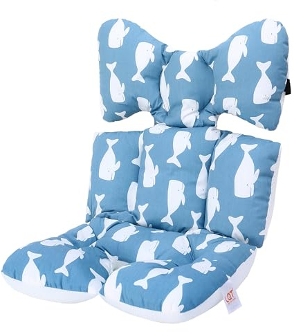 Baby Seat Pad Liner for Stroller–Soft and Breathable，3D Air Mesh Cotton Universal Baby Stroller Cushion (Whale)