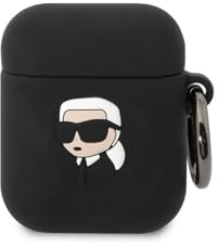 Karl Lagerfeld Silicone NFT Karl Head 3D hülle AirPods 1/2 gen, schwarz