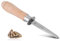 HERCHR Cuchillo para ostras, cuchillo para deshuesar ostras con mango de madera, herramienta para abrir ostras para mariscos