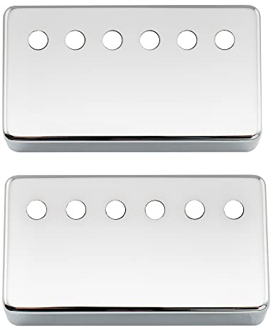 Musiclily Pro 50/52mm Gitarre Humbucker Kappen Pickup Covers Set Chrom | Neusilber Legierung, für Import E-Gitarre