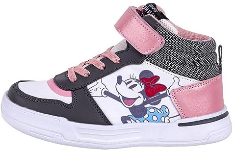 Baskets Minnie Mouse - Multicolore - Taille 30 - Fermeture à Scratch et à Lacets - Sneakers Montantes avec Semelle Légère EVA - Motif Minnie - Produit Original Conçu en Espagne