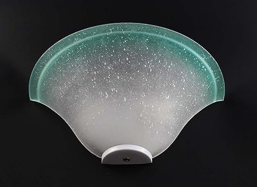 Generico Applique classico in vetro 1 luce Nives Verde lampada da parete a mezzaluna in vetro per bagno camera soggiorno cucina scala corridoio in offerta