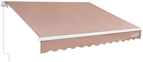 VEVOR Gelenkarmmarkise Manuell 210x240cm Einziehbar Markise Gelenkmarkise 280g Polyester wasserdicht Terrassenmarkise Stahl Aluminium UV 80+ Klemmmarkise Sonnenmarkise PU-Beschichtung beige