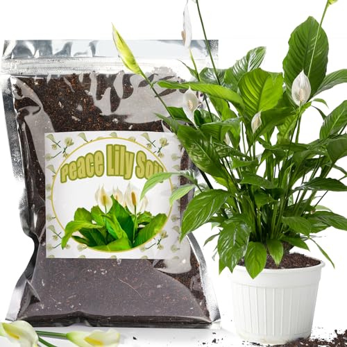 GOTVUGE Bio-Friedenslilien-Erde Mischung 2L, Zimmerpflanzen-Blumenerde zum Einpflanzen, Wachsen oder Umtopfen von Spathiphyllum-Pflanzen, Gesunde Zimmerpflanzen drinnen züchten