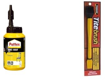 Pattex | Colle Bois Classic (biberon de 750 g) – Colle à bois hautement résistante – Colle vinylique pour montage, assemblage, placage ou contrecollage sur bois & Titebond 16330 TiteBrush Applicateur