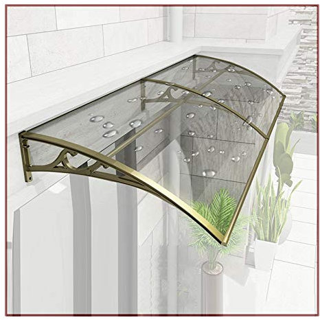 Sonnenschutz, Fenstermarkise, Türüberdachung, regenbeständig, Doppelstegplatte für Dachveranda, Wohnbereich, verschiedene Größen, B-300 cm x 60 cm
